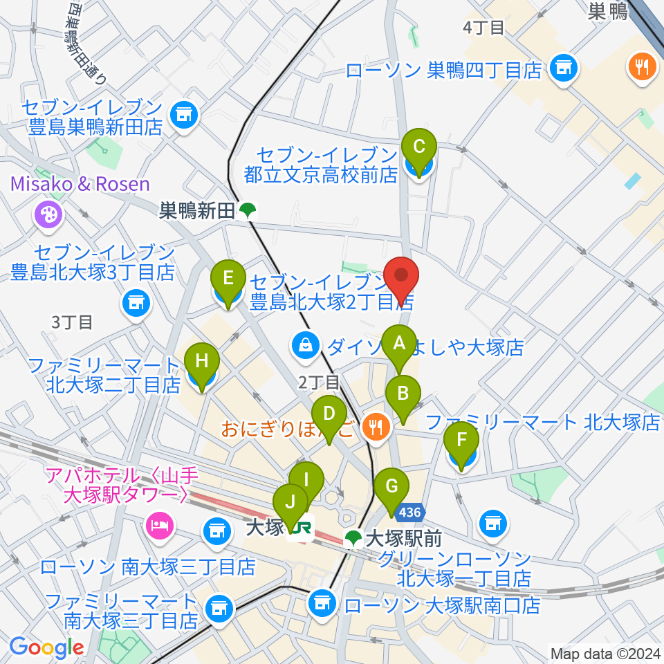 萬劇場周辺のコンビニエンスストア一覧地図