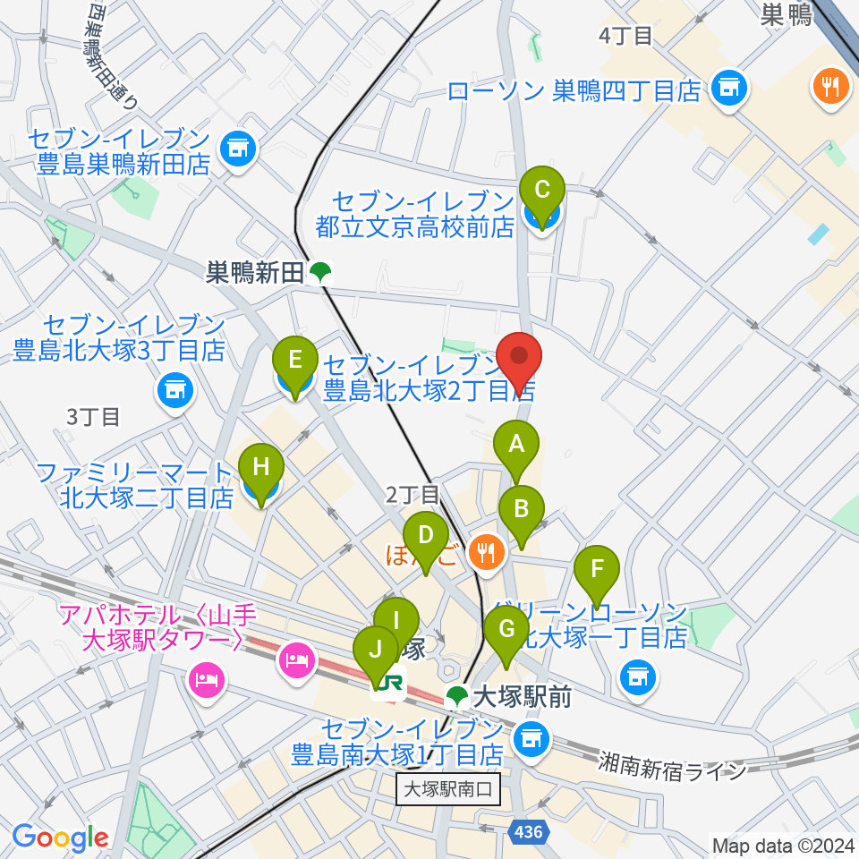 萬劇場周辺のコンビニエンスストア一覧地図