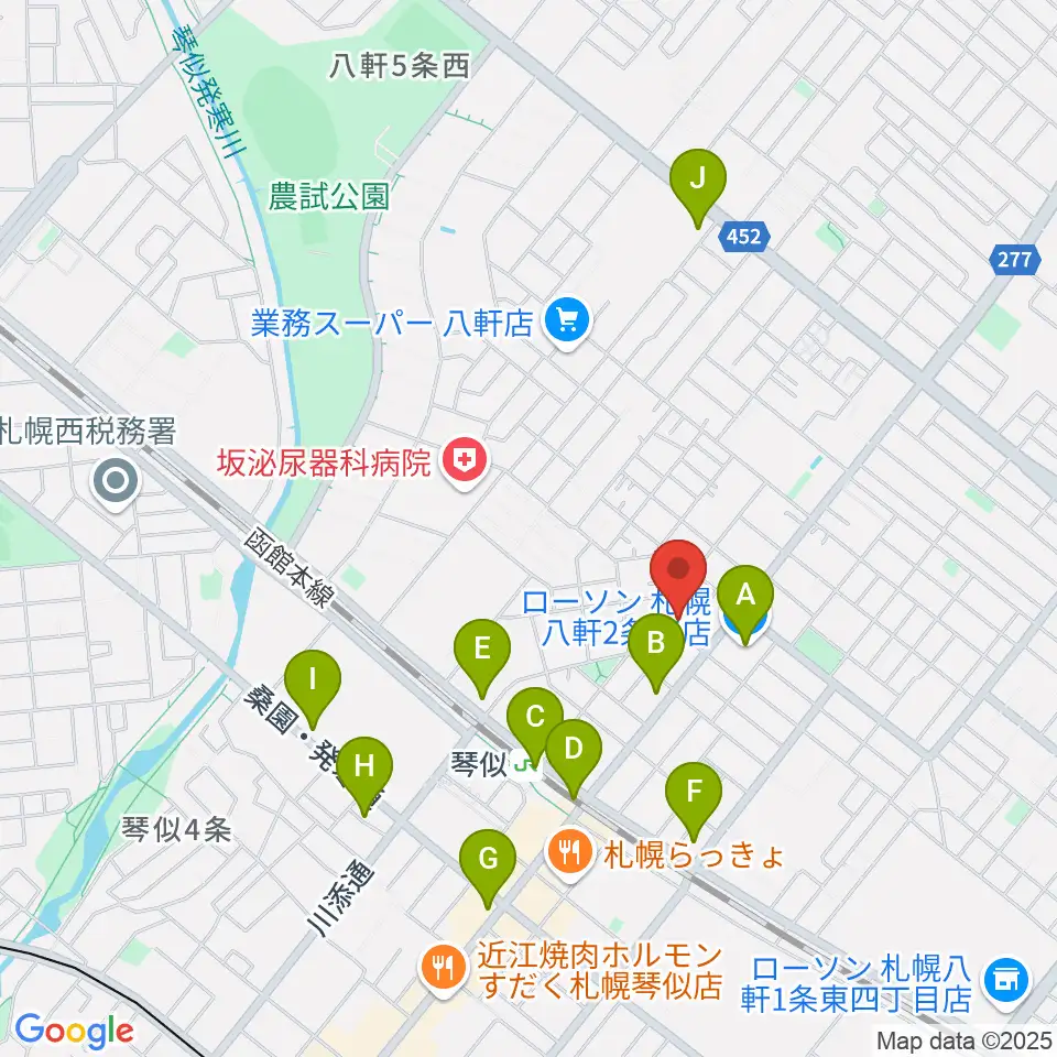 レッドベリースタジオ周辺のコンビニエンスストア一覧地図