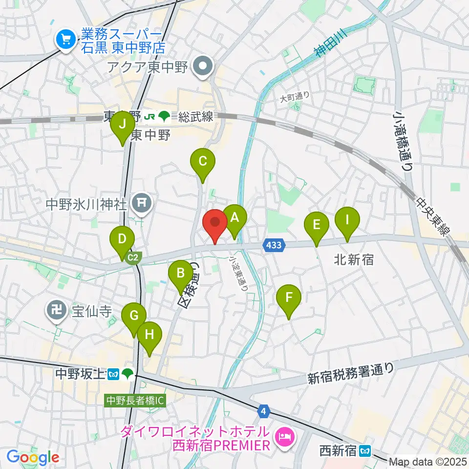 レパートリーシアターKAZE周辺のコンビニエンスストア一覧地図