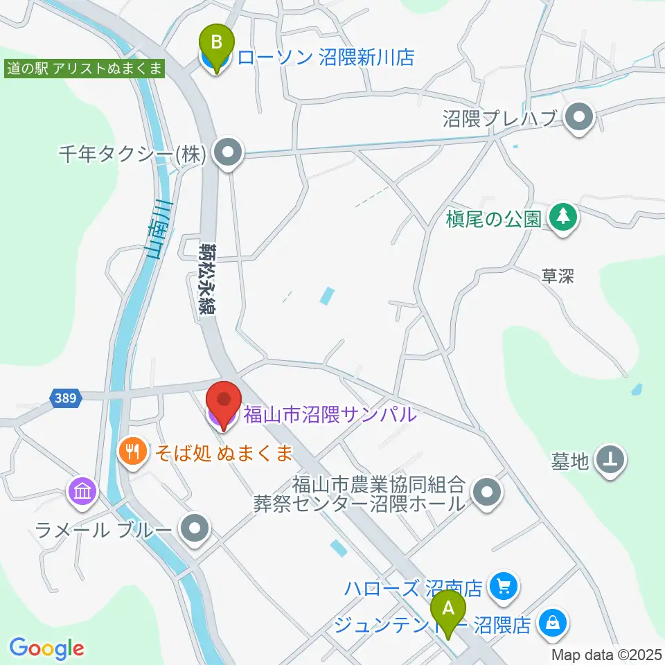 福山市沼隈サンパル周辺のコンビニエンスストア一覧地図