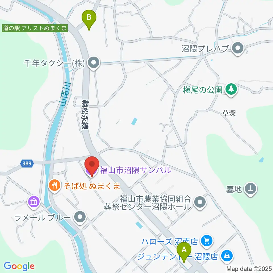 福山市沼隈サンパル周辺のコンビニエンスストア一覧地図
