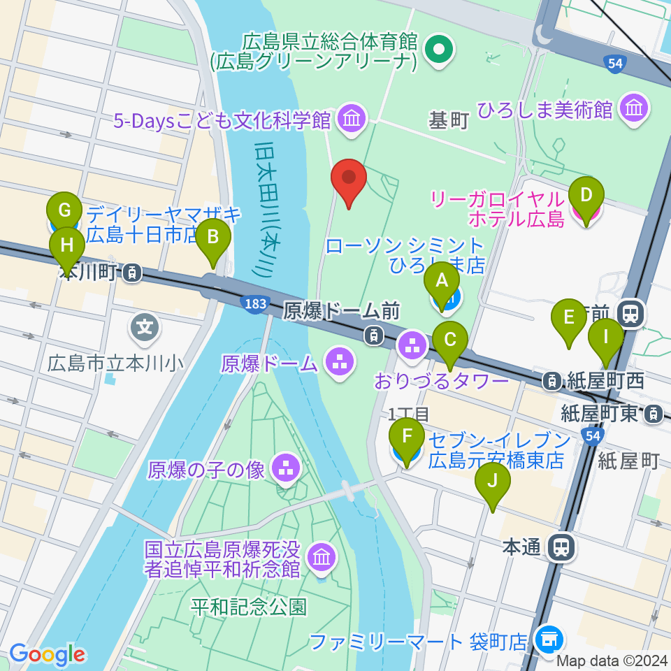 広島市青少年センター周辺のコンビニエンスストア一覧地図