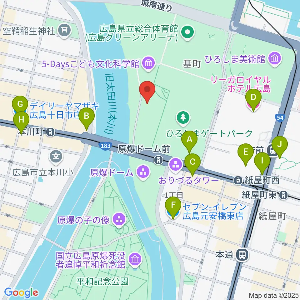 広島市青少年センター周辺のコンビニエンスストア一覧地図