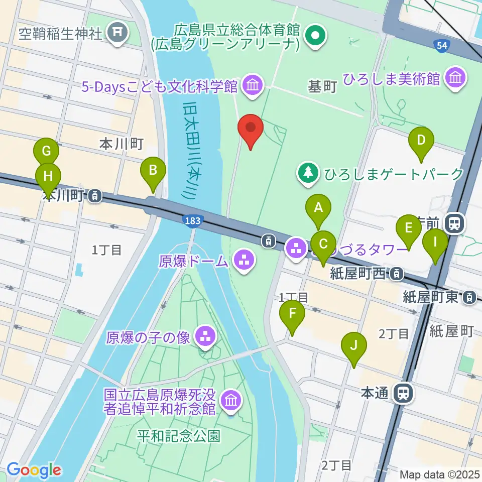 広島市青少年センター周辺のコンビニエンスストア一覧地図