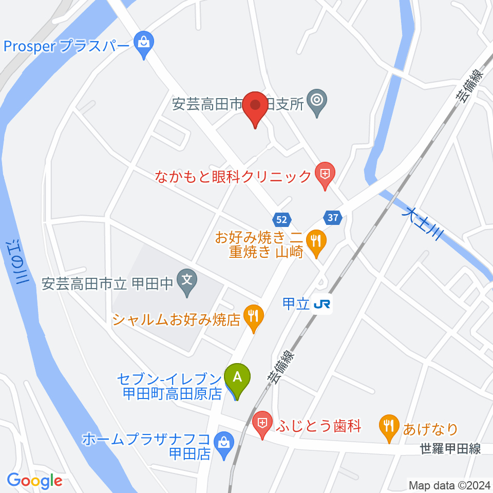 甲田文化センター ミューズ周辺のコンビニエンスストア一覧地図
