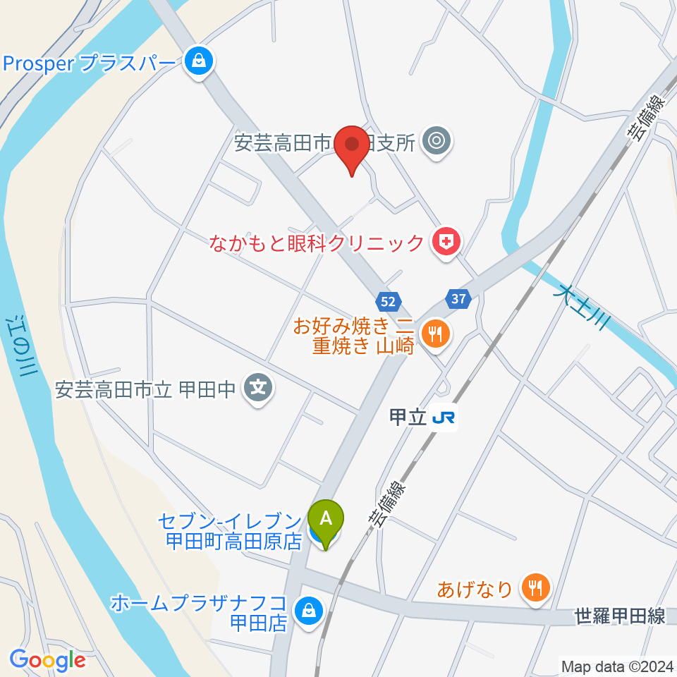 甲田文化センター ミューズ周辺のコンビニエンスストア一覧地図