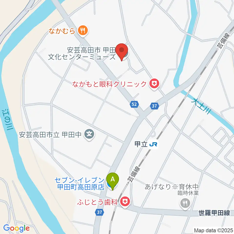 甲田文化センター ミューズ周辺のコンビニエンスストア一覧地図
