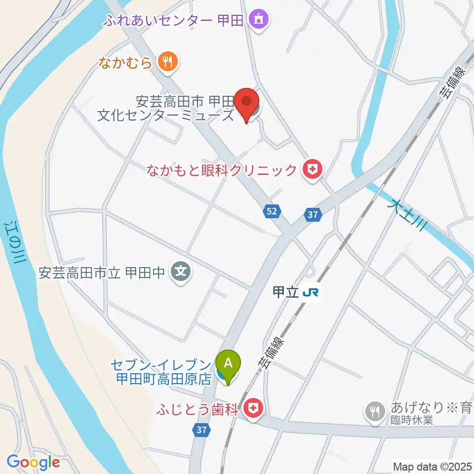 甲田文化センター ミューズ周辺のコンビニエンスストア一覧地図