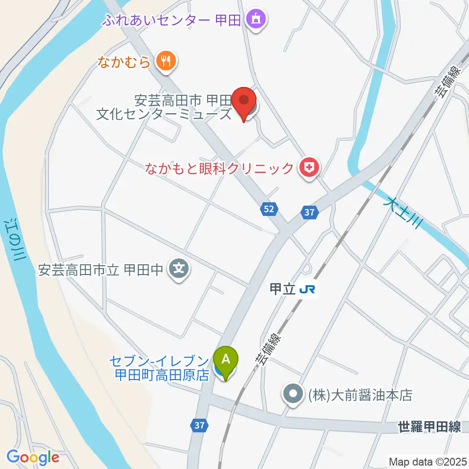 甲田文化センター ミューズ周辺のコンビニエンスストア一覧地図