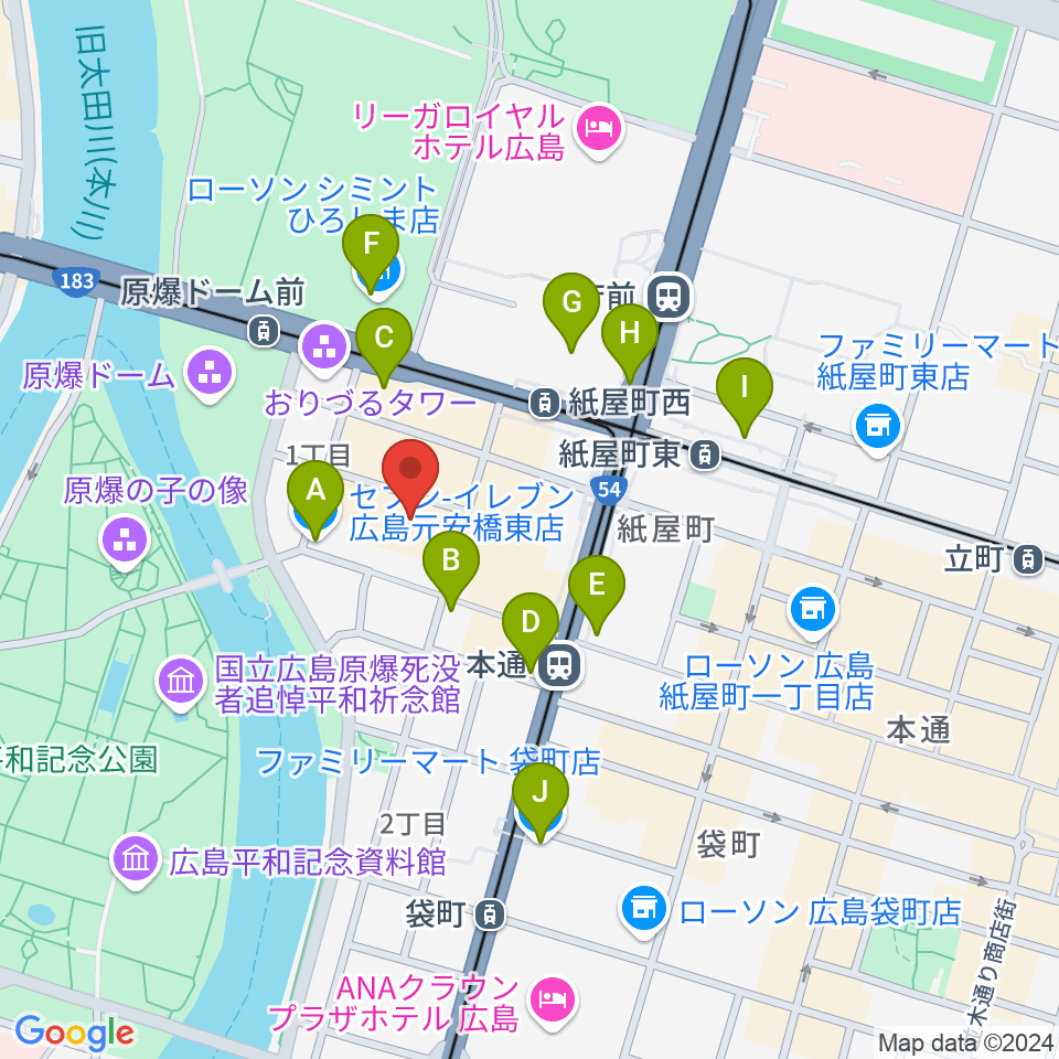 広島県民文化センター周辺のコンビニエンスストア一覧地図