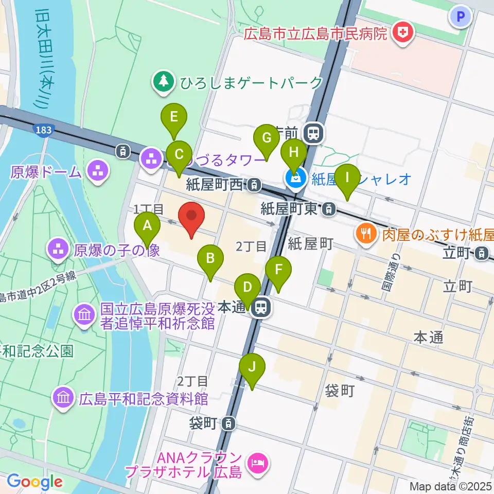 広島県民文化センター周辺のコンビニエンスストア一覧地図