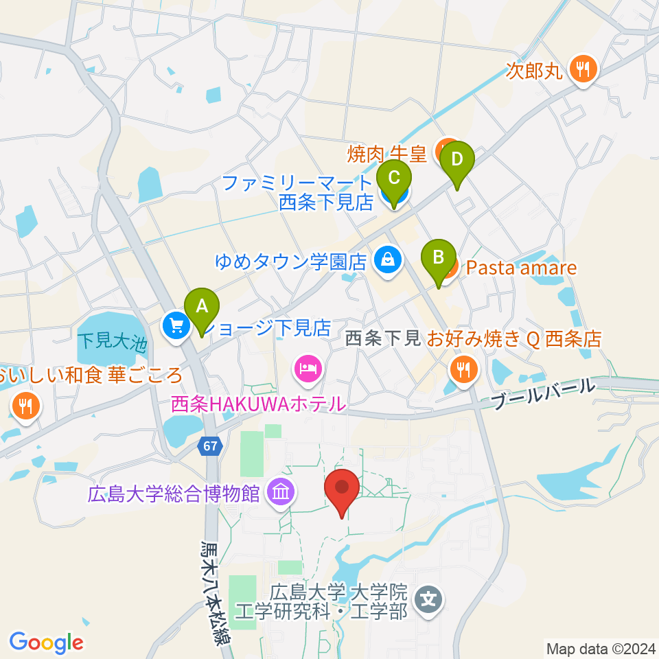 広島大学サタケメモリアルホール周辺のコンビニエンスストア一覧地図