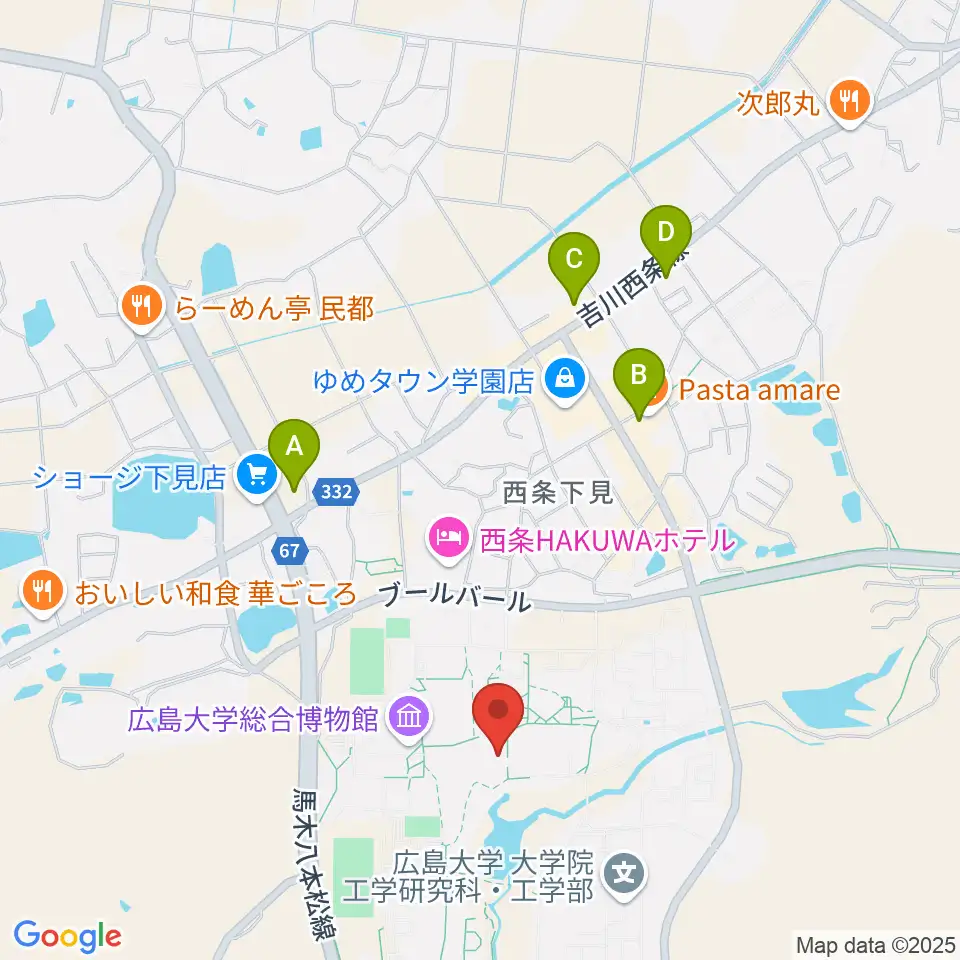 広島大学サタケメモリアルホール周辺のコンビニエンスストア一覧地図