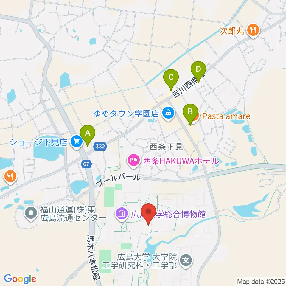 広島大学サタケメモリアルホール周辺のコンビニエンスストア一覧地図