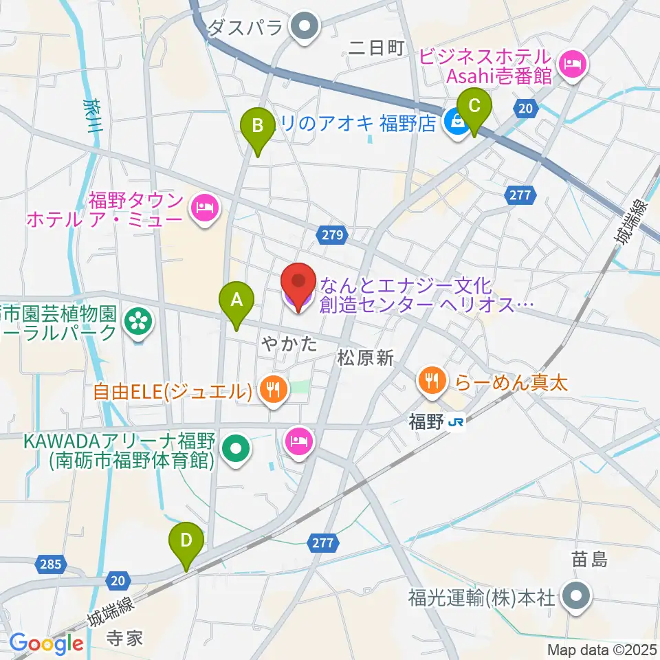 なんとエナジー文化創造センターヘリオス周辺のコンビニエンスストア一覧地図