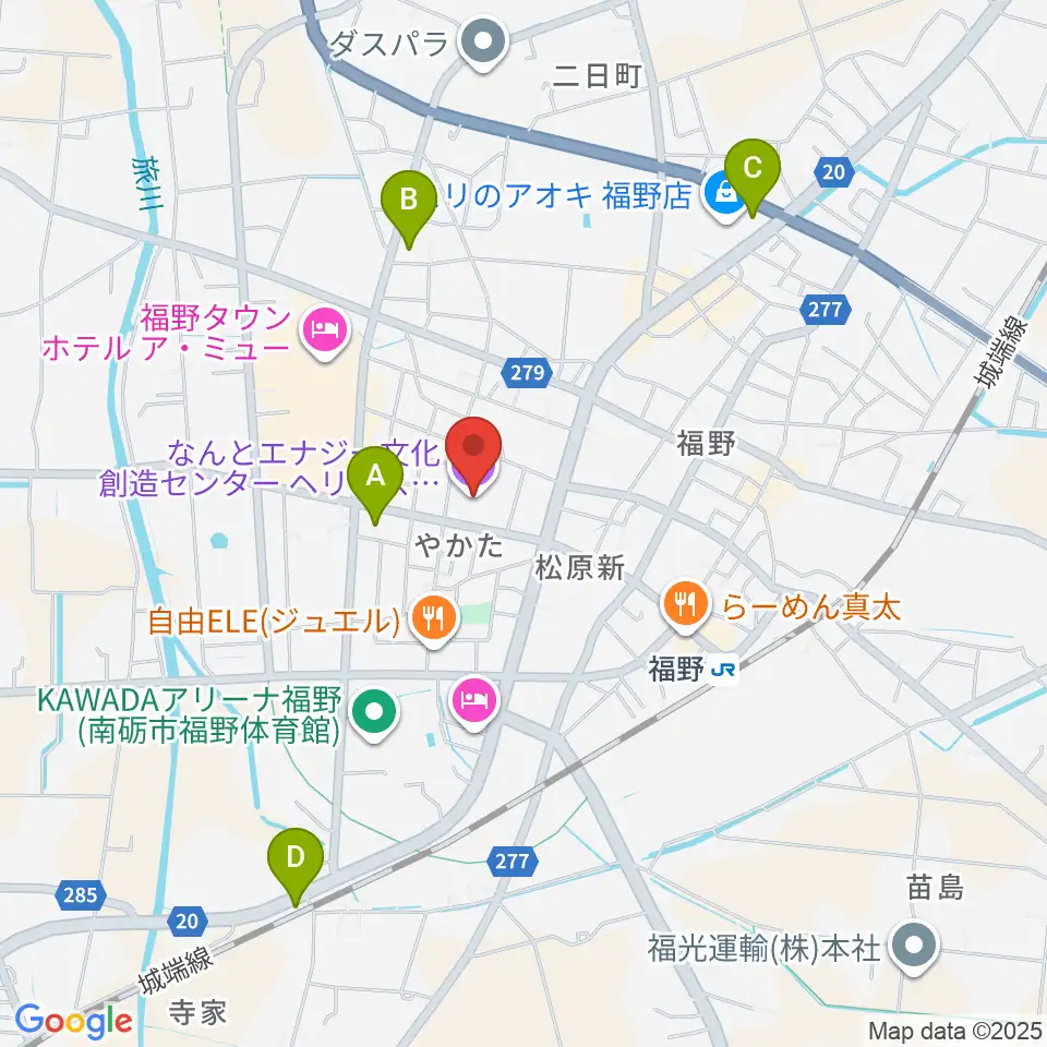 なんとエナジー文化創造センターヘリオス周辺のコンビニエンスストア一覧地図