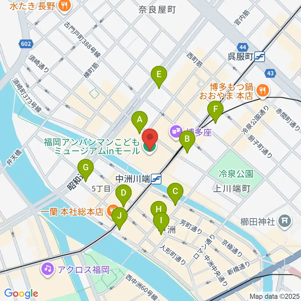 福岡アジア美術館周辺のコンビニエンスストア一覧地図