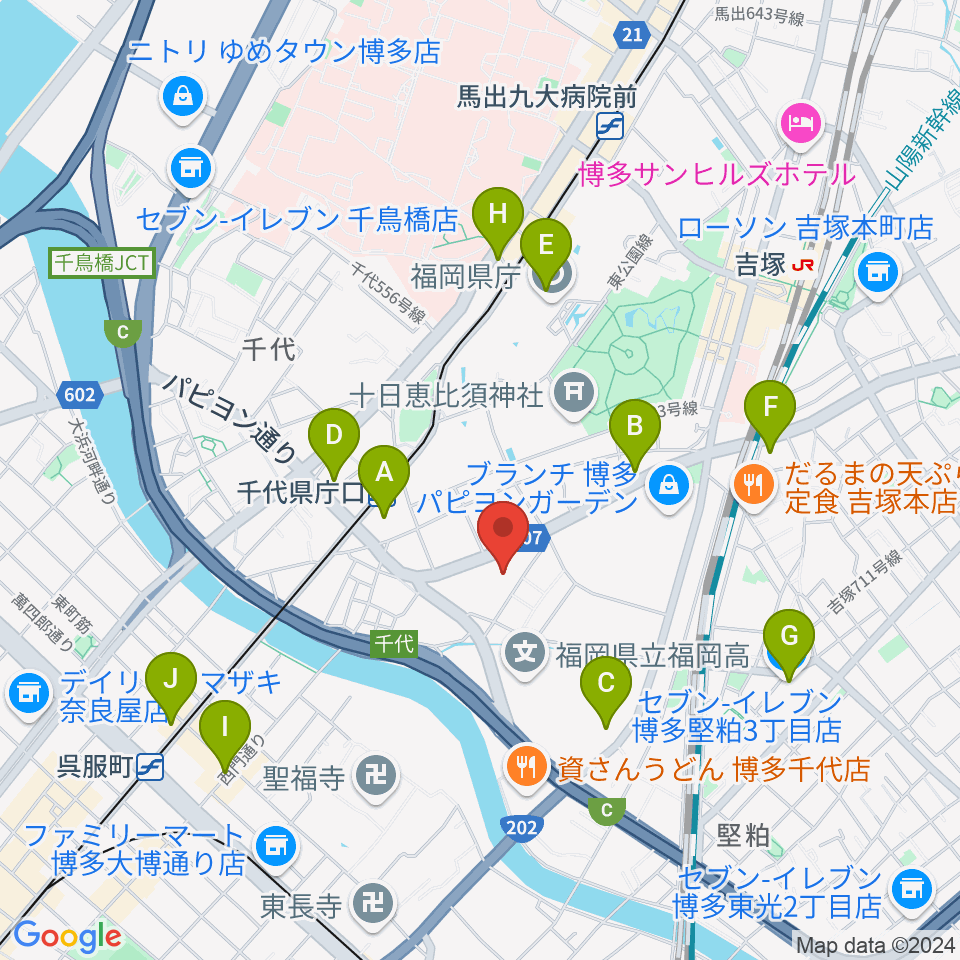 パピオビールーム周辺のコンビニエンスストア一覧地図