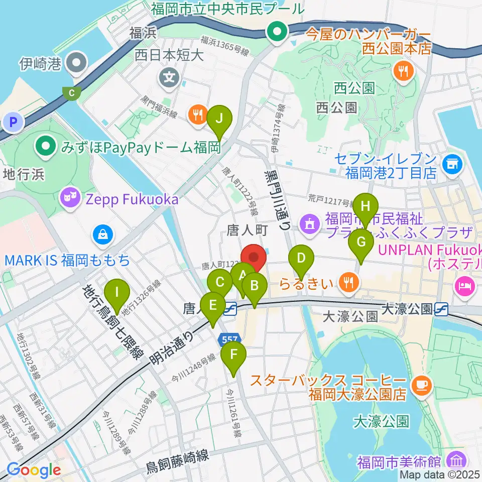 甘棠館Show劇場周辺のコンビニエンスストア一覧地図