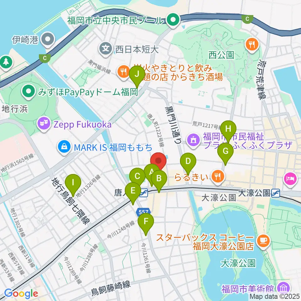 甘棠館Show劇場周辺のコンビニエンスストア一覧地図