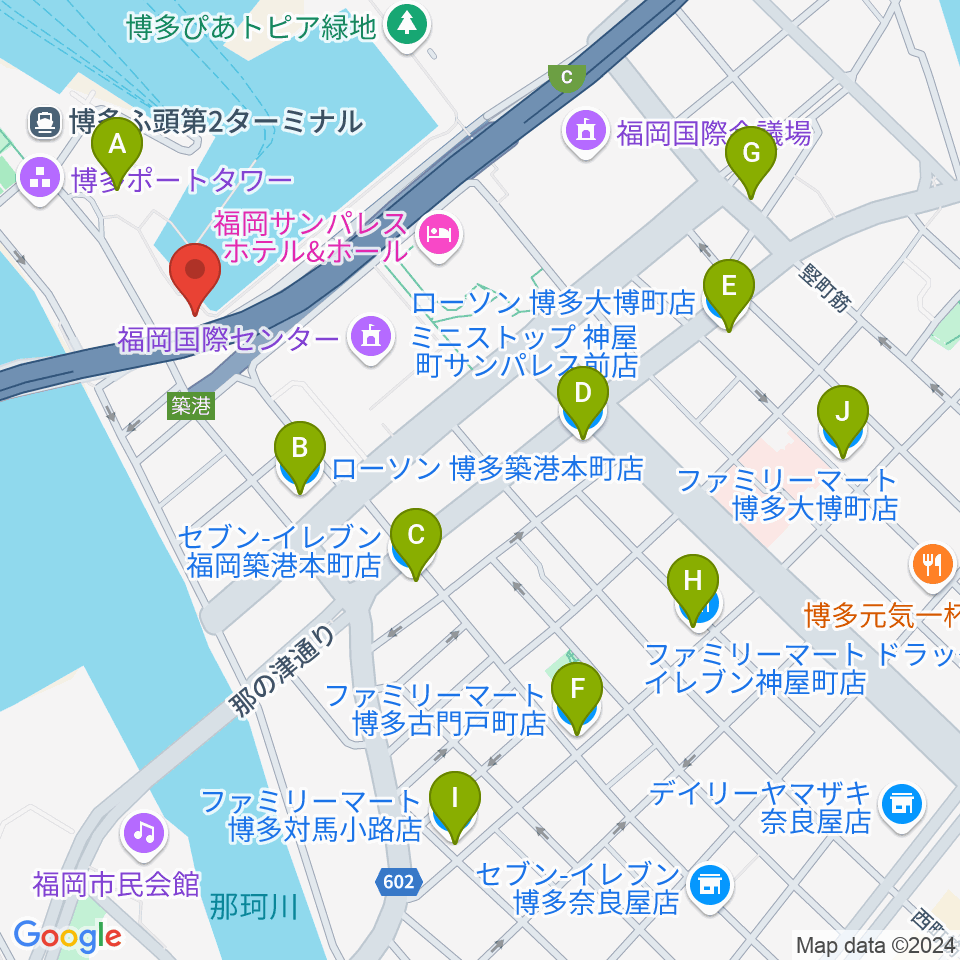 ベイサイドライブホール周辺のコンビニエンスストア一覧地図