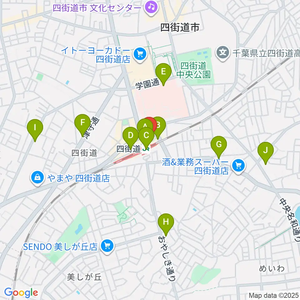 アイバ楽器 四街道駅前センター周辺のコンビニエンスストア一覧地図