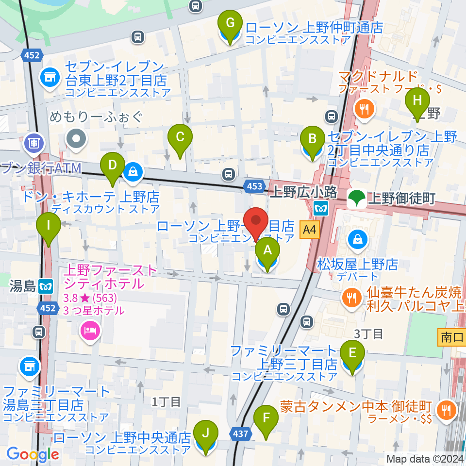 御徒町JAM SESSION周辺のコンビニエンスストア一覧地図