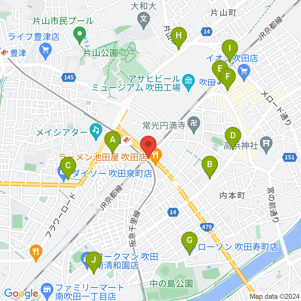 エコー音楽室周辺のコンビニエンスストア一覧地図