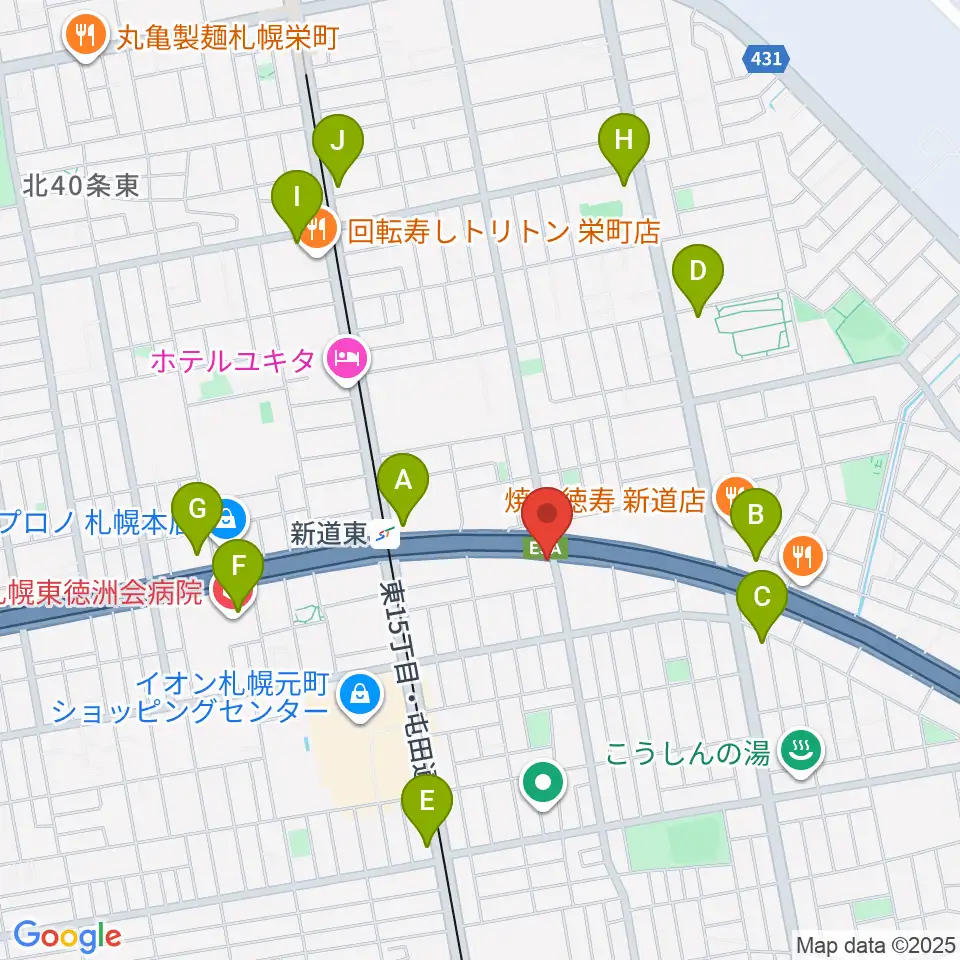札幌SOLID周辺のコンビニエンスストア一覧地図