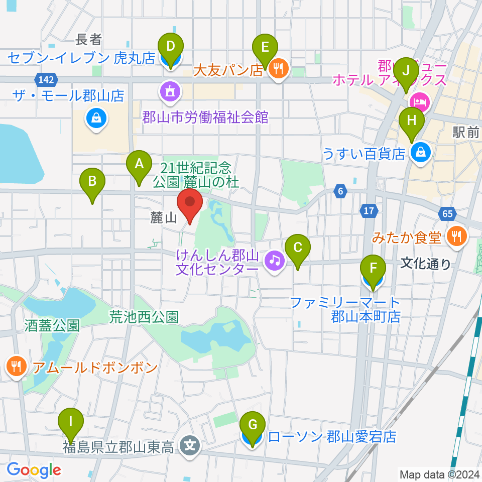 NHK文化センター 郡山教室周辺のコンビニエンスストア一覧地図