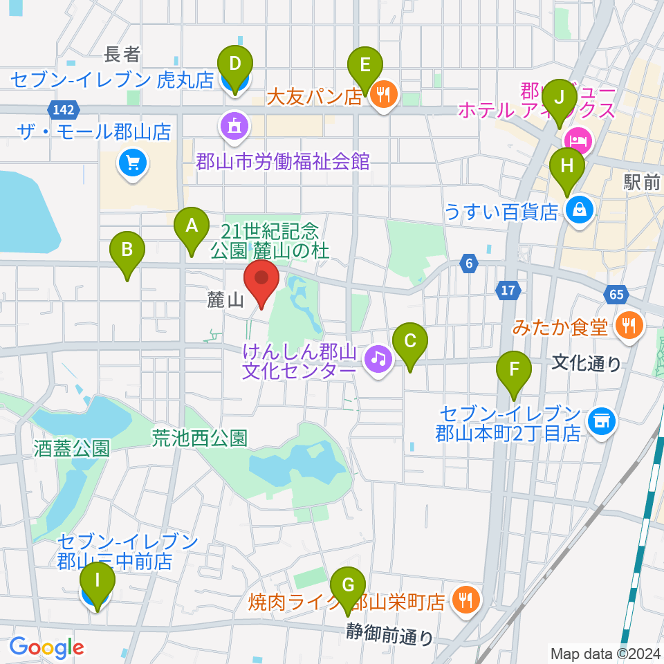 NHK文化センター 郡山教室周辺のコンビニエンスストア一覧地図