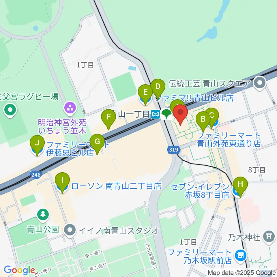 NHK文化センター 青山教室周辺のコンビニエンスストア一覧地図