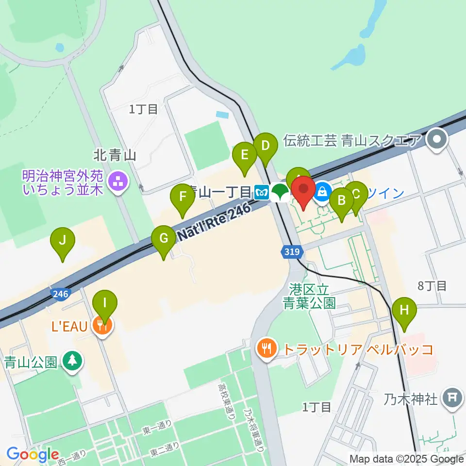 NHK文化センター 青山教室周辺のコンビニエンスストア一覧地図