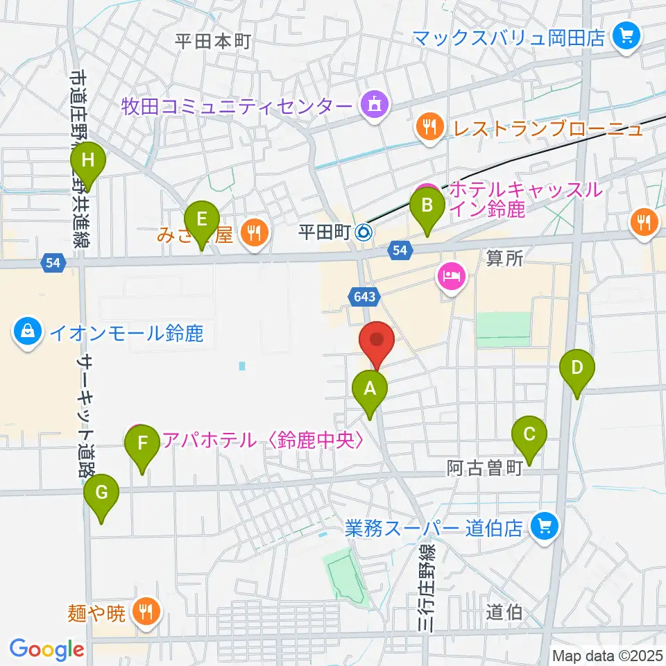 鈴鹿ANSWER周辺のコンビニエンスストア一覧地図