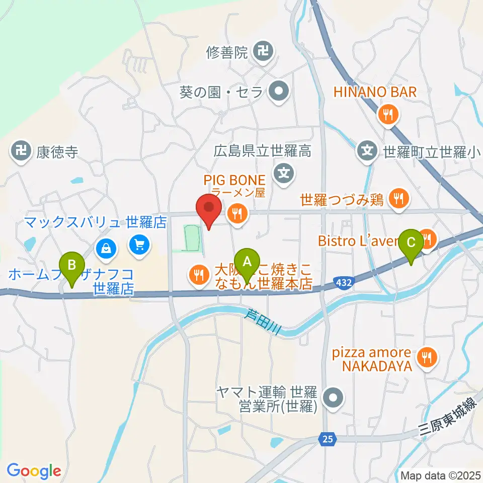 せら文化センター パストラルホール周辺のコンビニエンスストア一覧地図