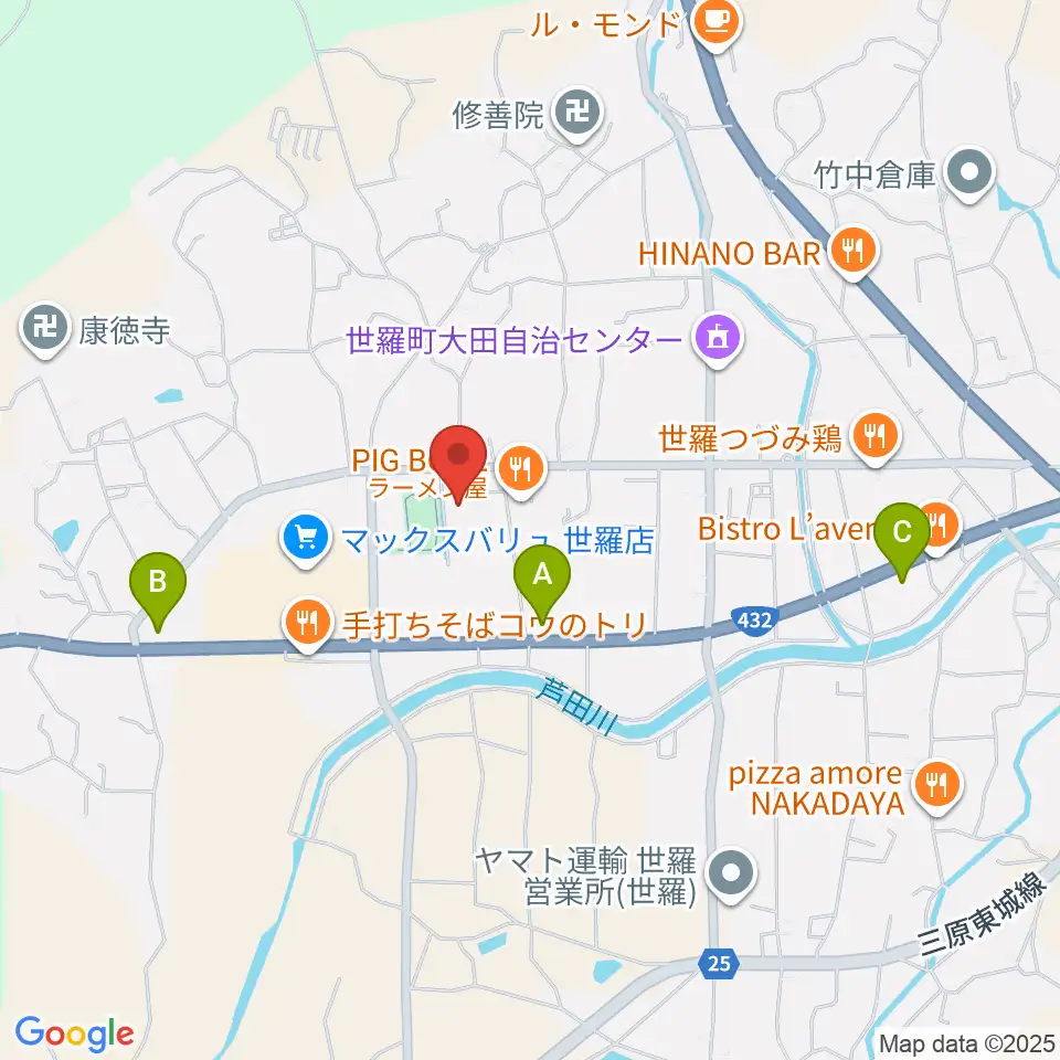 せら文化センター パストラルホール周辺のコンビニエンスストア一覧地図