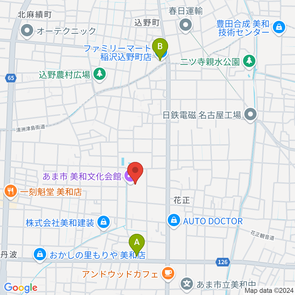 あま市美和文化会館周辺のコンビニエンスストア一覧地図