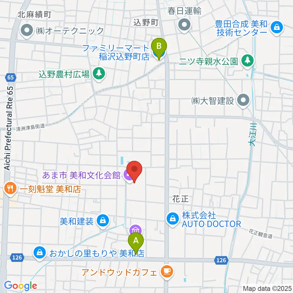 あま市美和文化会館周辺のコンビニエンスストア一覧地図