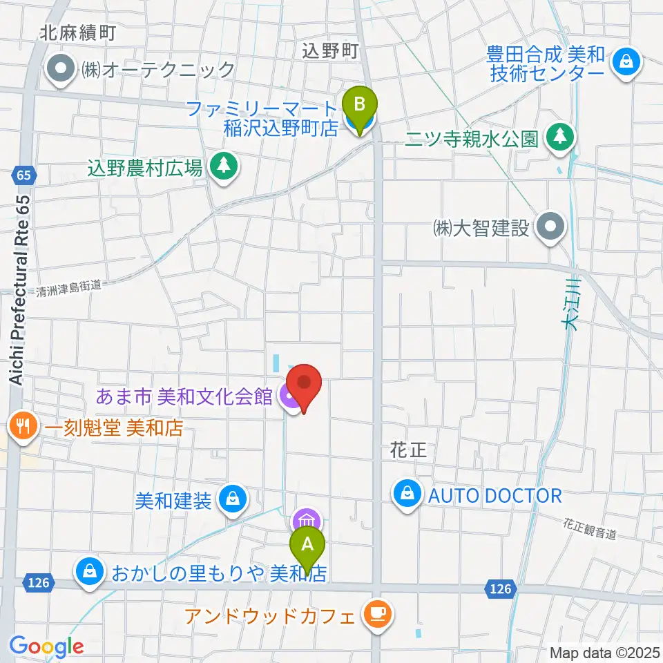 あま市美和文化会館周辺のコンビニエンスストア一覧地図