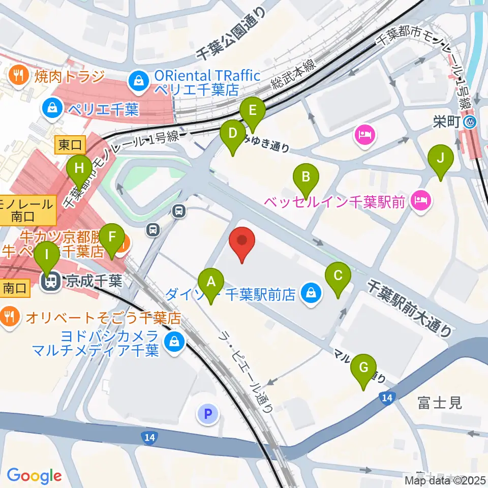 NHK文化センター千葉教室周辺のコンビニエンスストア一覧地図