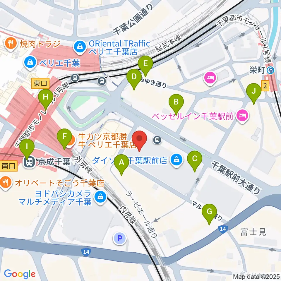 NHK文化センター千葉教室周辺のコンビニエンスストア一覧地図