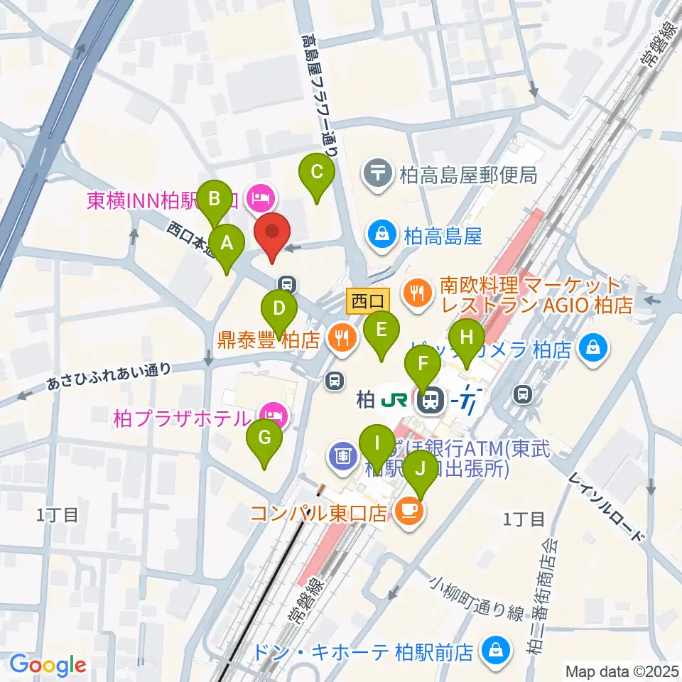 NHK文化センター柏教室周辺のコンビニエンスストア一覧地図