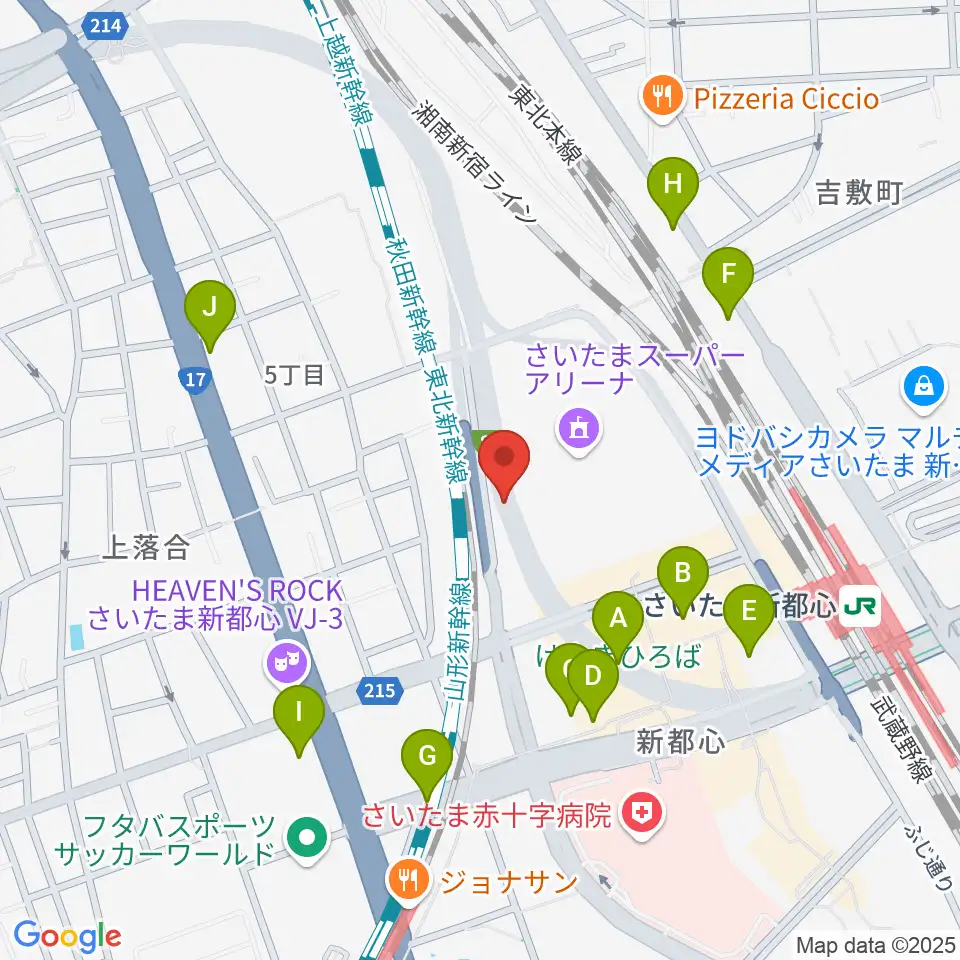 NHK文化センター さいたまアリーナ教室周辺のコンビニエンスストア一覧地図