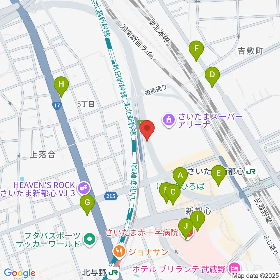 NHK文化センター さいたまアリーナ教室周辺のコンビニエンスストア一覧地図
