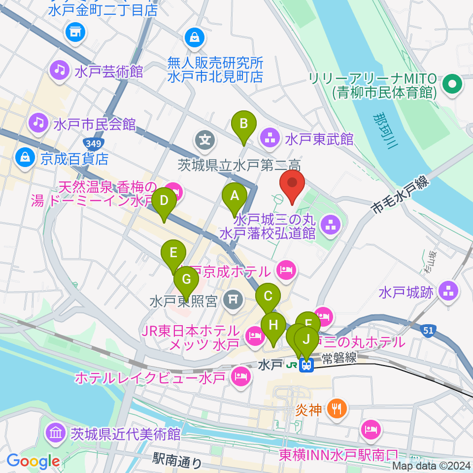 NHK文化センター 水戸教室周辺のコンビニエンスストア一覧地図