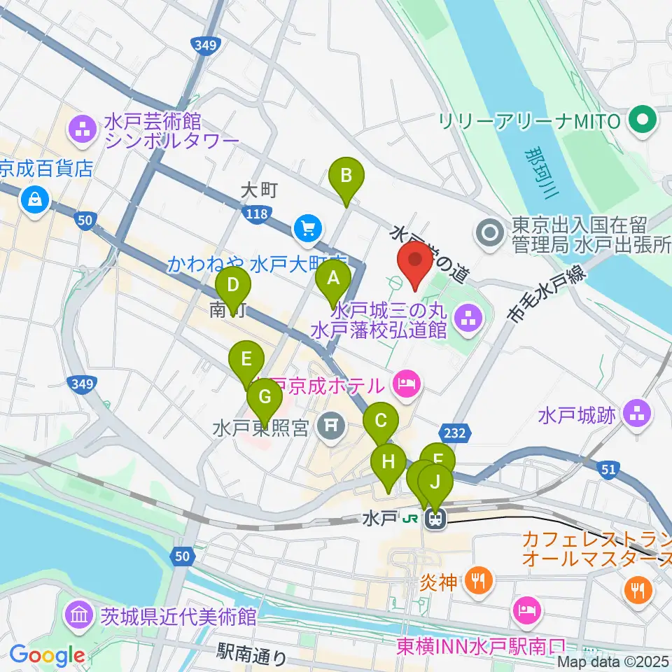 NHK文化センター 水戸教室周辺のコンビニエンスストア一覧地図