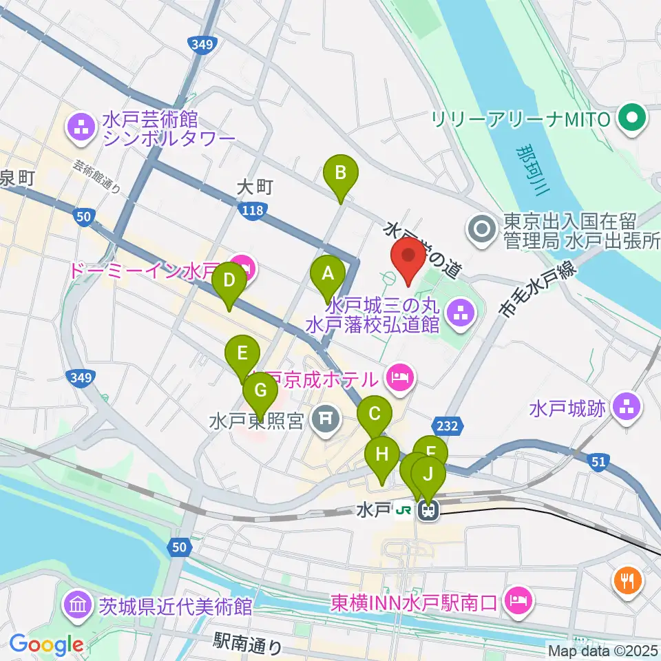 NHK文化センター 水戸教室周辺のコンビニエンスストア一覧地図