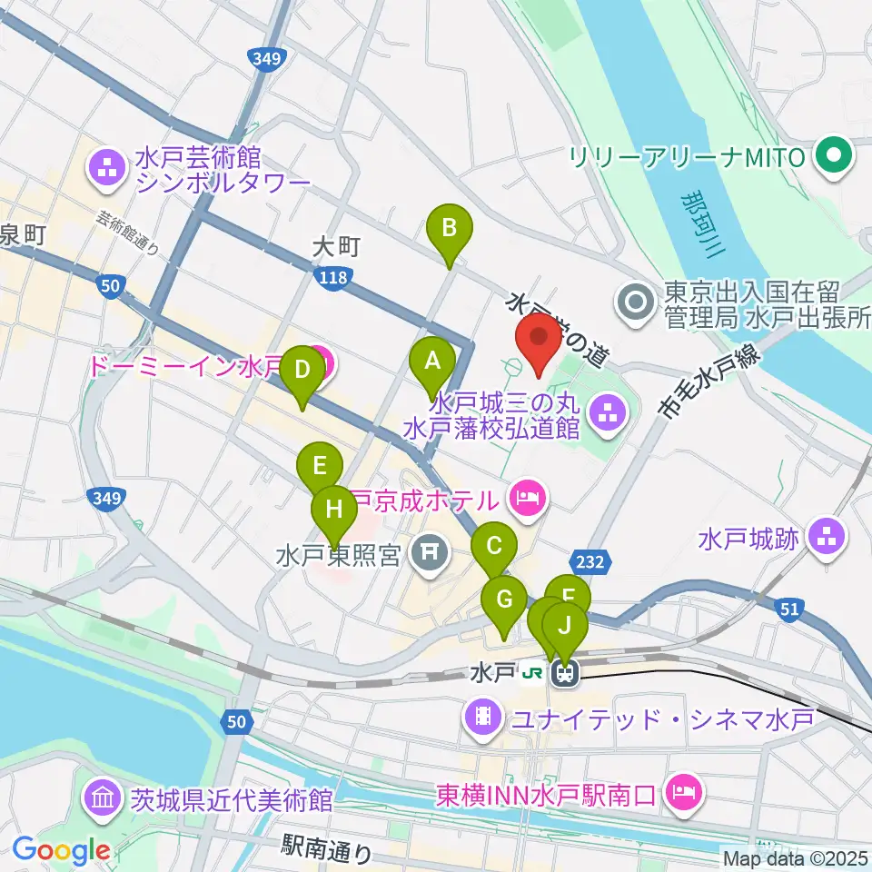 NHK文化センター 水戸教室周辺のコンビニエンスストア一覧地図