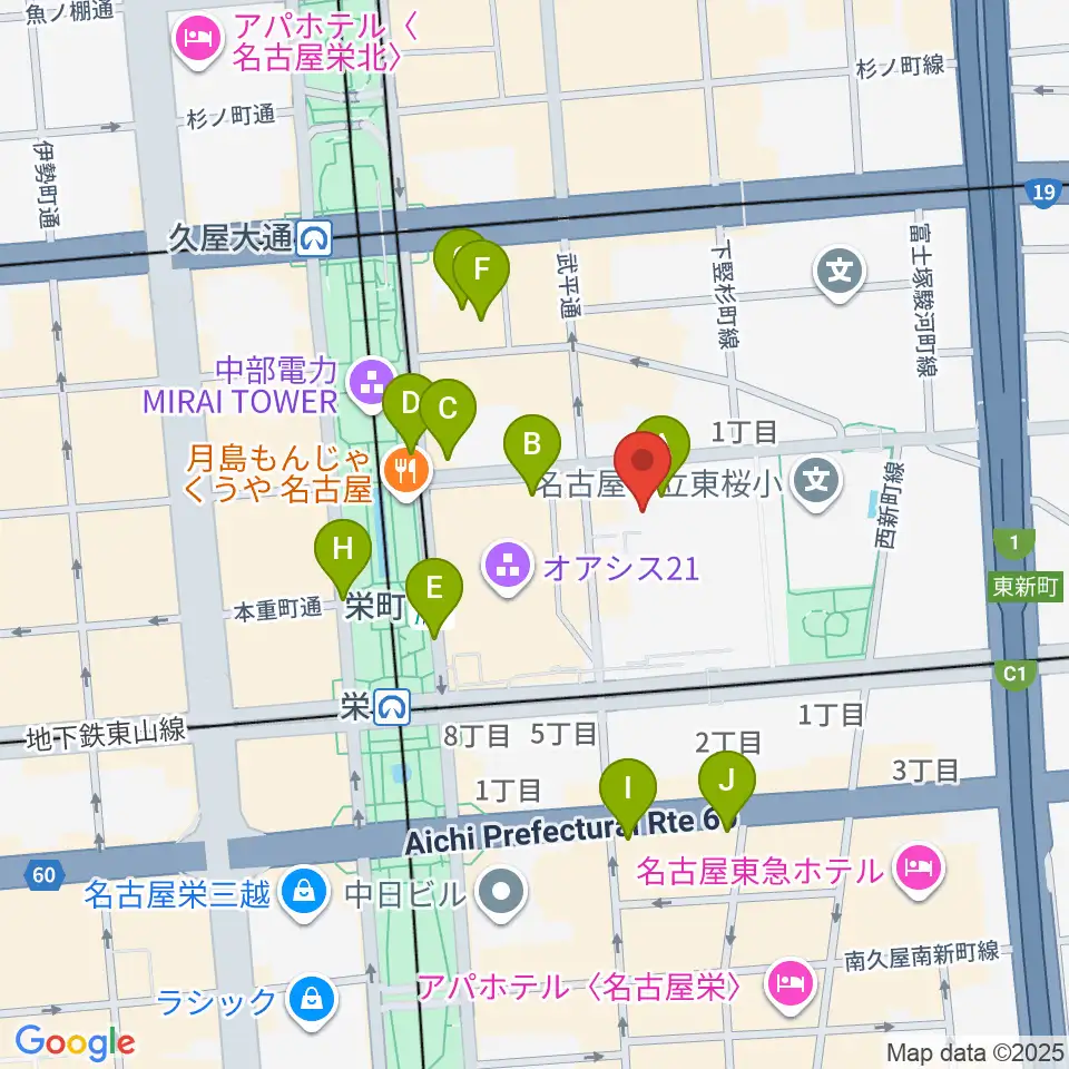 NHK文化センター 名古屋教室周辺のコンビニエンスストア一覧地図